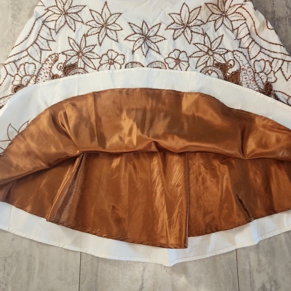 Embellished Boho Beachy Skirt SZ: 8 Cotton Blend Beaded Seahorse Pirate Shells - Picture 8 of 16